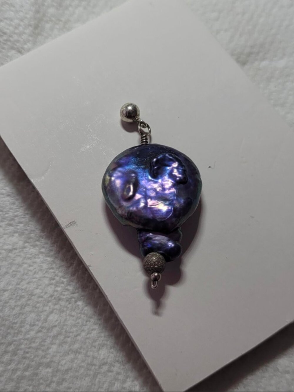 Blue Pearl Sterling Earring